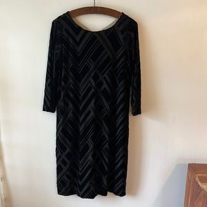 Chico’s Black Velvet Burnout Dress.